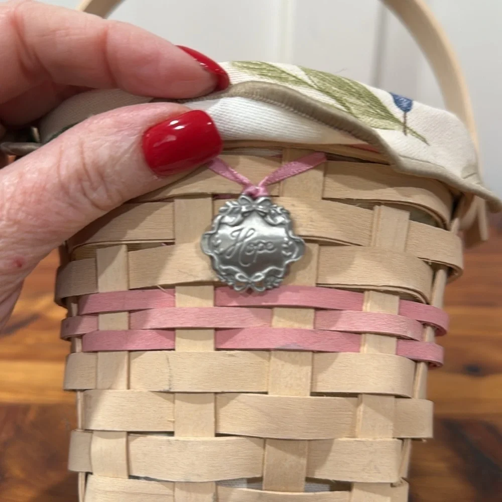Vtg Longaberger 2001 Whitewashed Horizon of Hope Basket
